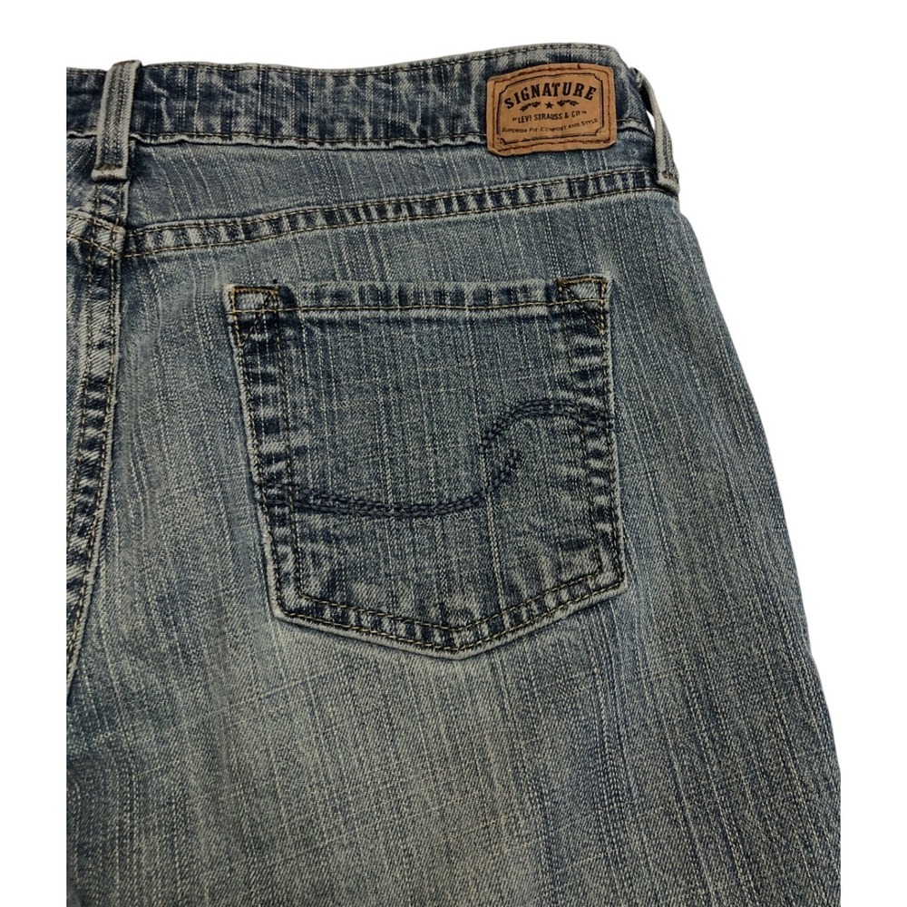 Signature Levi Strauss Womens 12 Long Low Rise Bootcut Jeans Medium Wash Blue - Picture 8 of 9